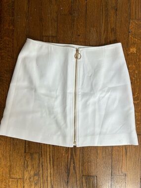 Versace White Zip-Front Mini Skirt